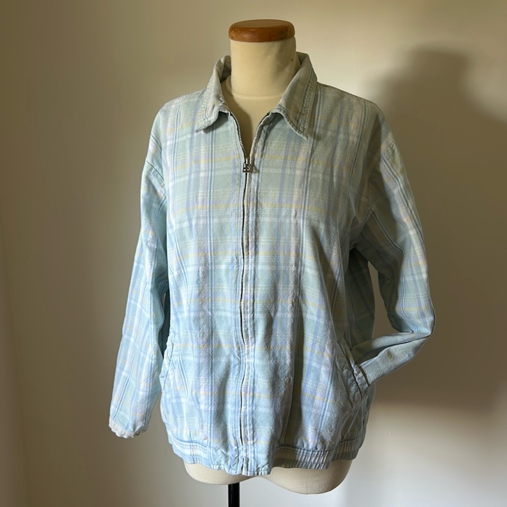 Light blue plaid jacket